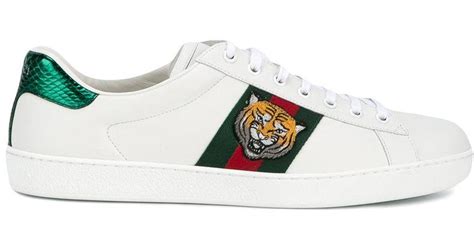 gucci ace sneakers tiger patch|gucci ace sneakers interlocking g.